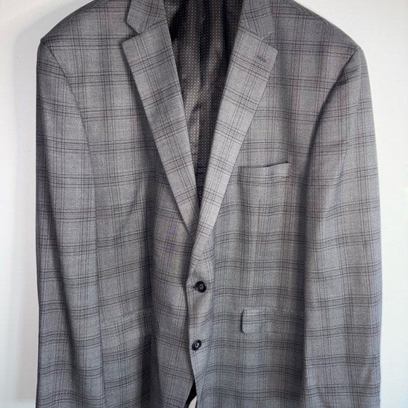 Classic Gray Checkered Men's Blazer 54R - Picture 1 of 12